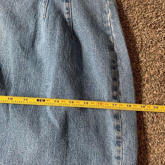 Vintage Pencil A Line Denim Mini Skirt Stretchy 28” Retro Boho Hippie - Picture 5 of 6